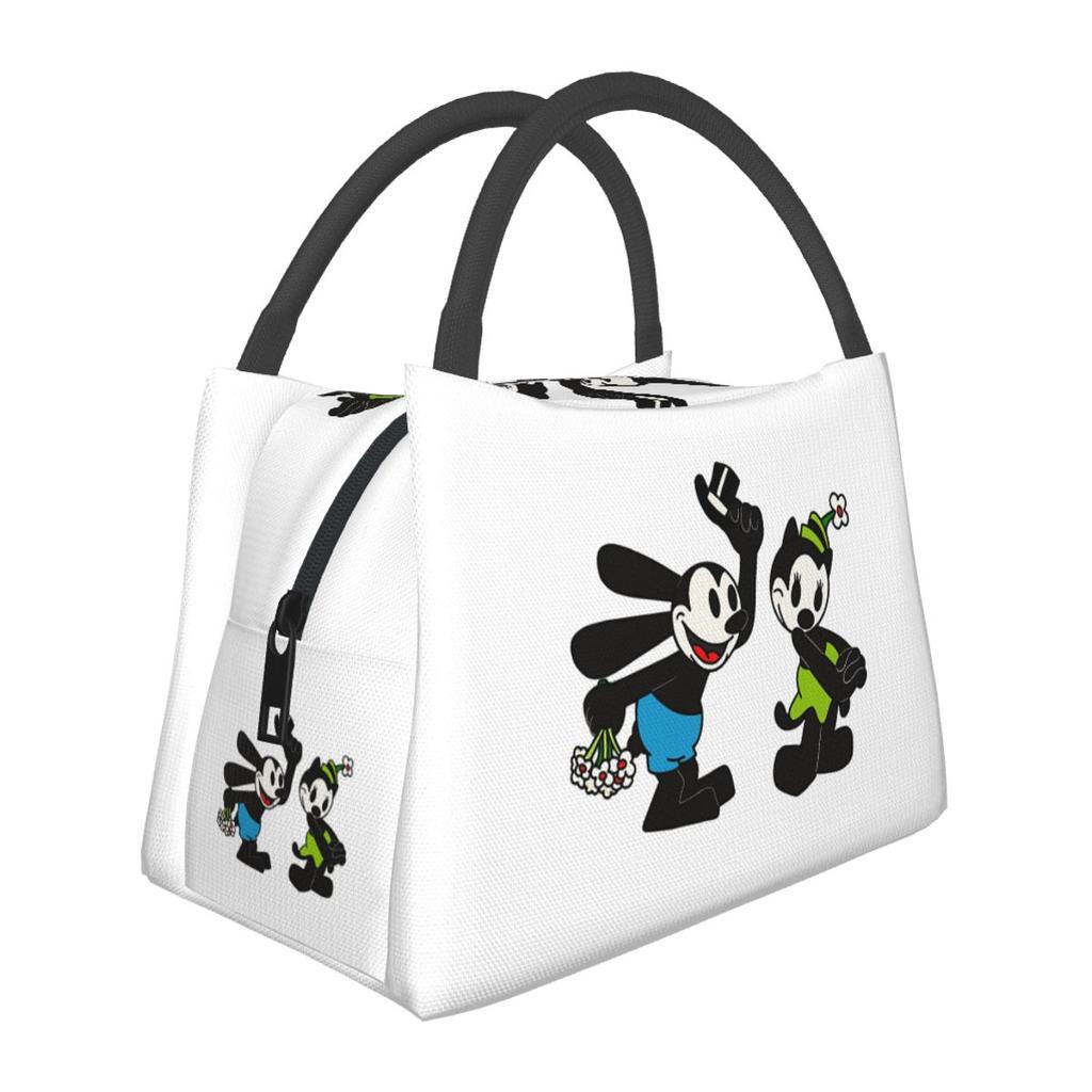 Funny Love Oswald And Ortensia Insulated Lunch Bag for School Bento Storage Food Boxes Container Cooler Thermal Lunch Box Tote