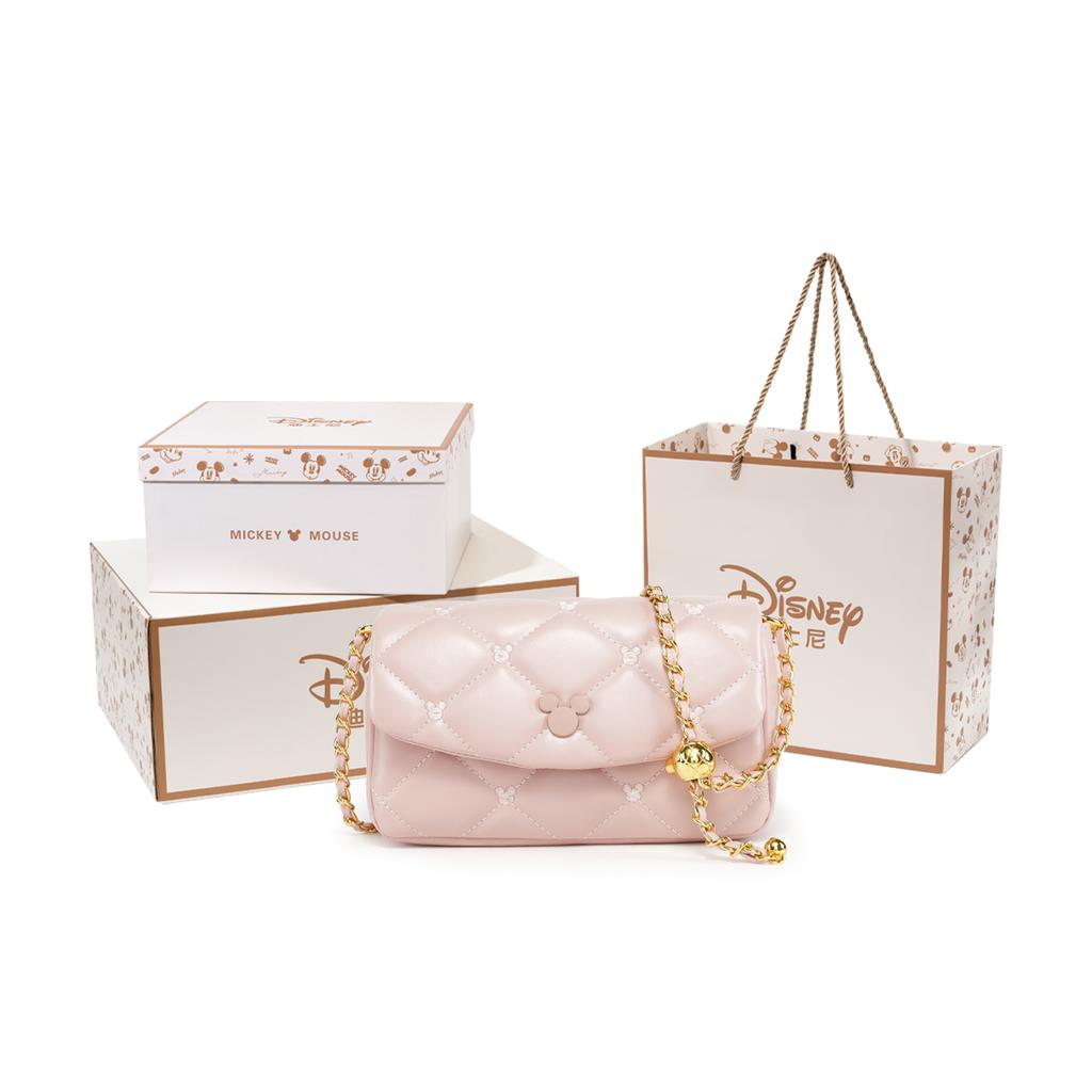 New Disney Mickey Series PU Shoulder Bag, Crossbody Bag Trumpets Women's Pink BMK-71066P