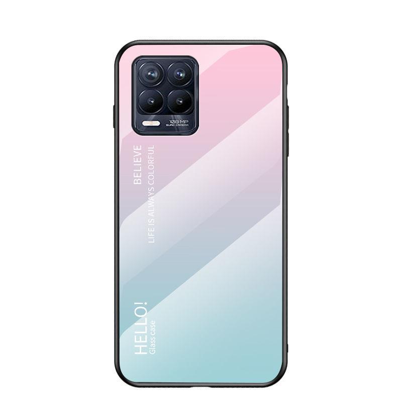 

Чехол для мобильного телефона OPPORealme8 Realme8pro Стеклянный Противоударный Защитный Чехол с Постепенным Изменением Цвета Realme8 4G