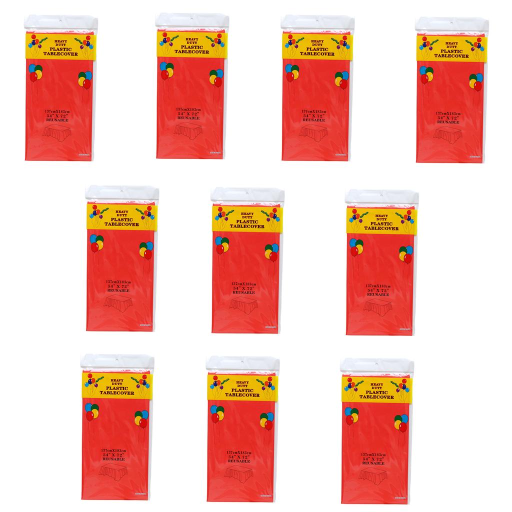 Leakproof Plastic Table Covers 10Pcs/pack 54x72Inch Decorative Tablecloths Disposable Table Cloth for Daily Parties