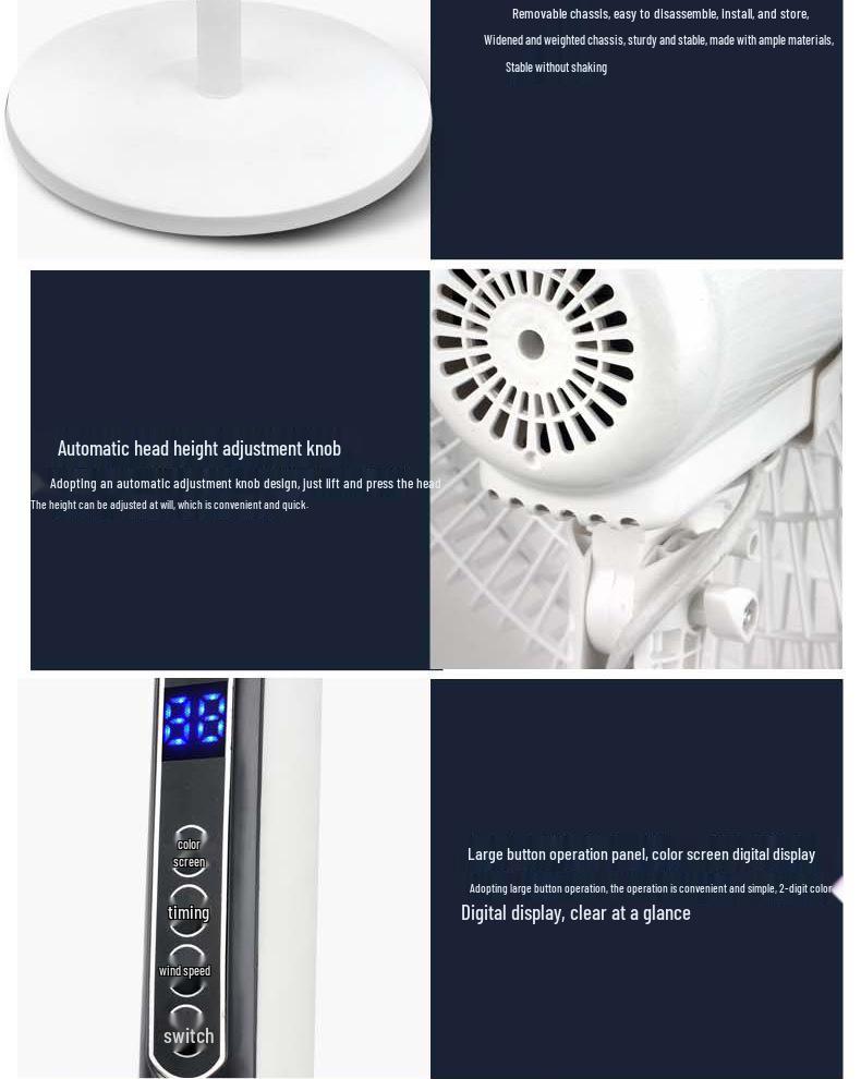 Remote Control Oscillating Floor Fan - Energy-Saving, Powerful Wind, Timer, Suitable for Dormitory & Bedroom