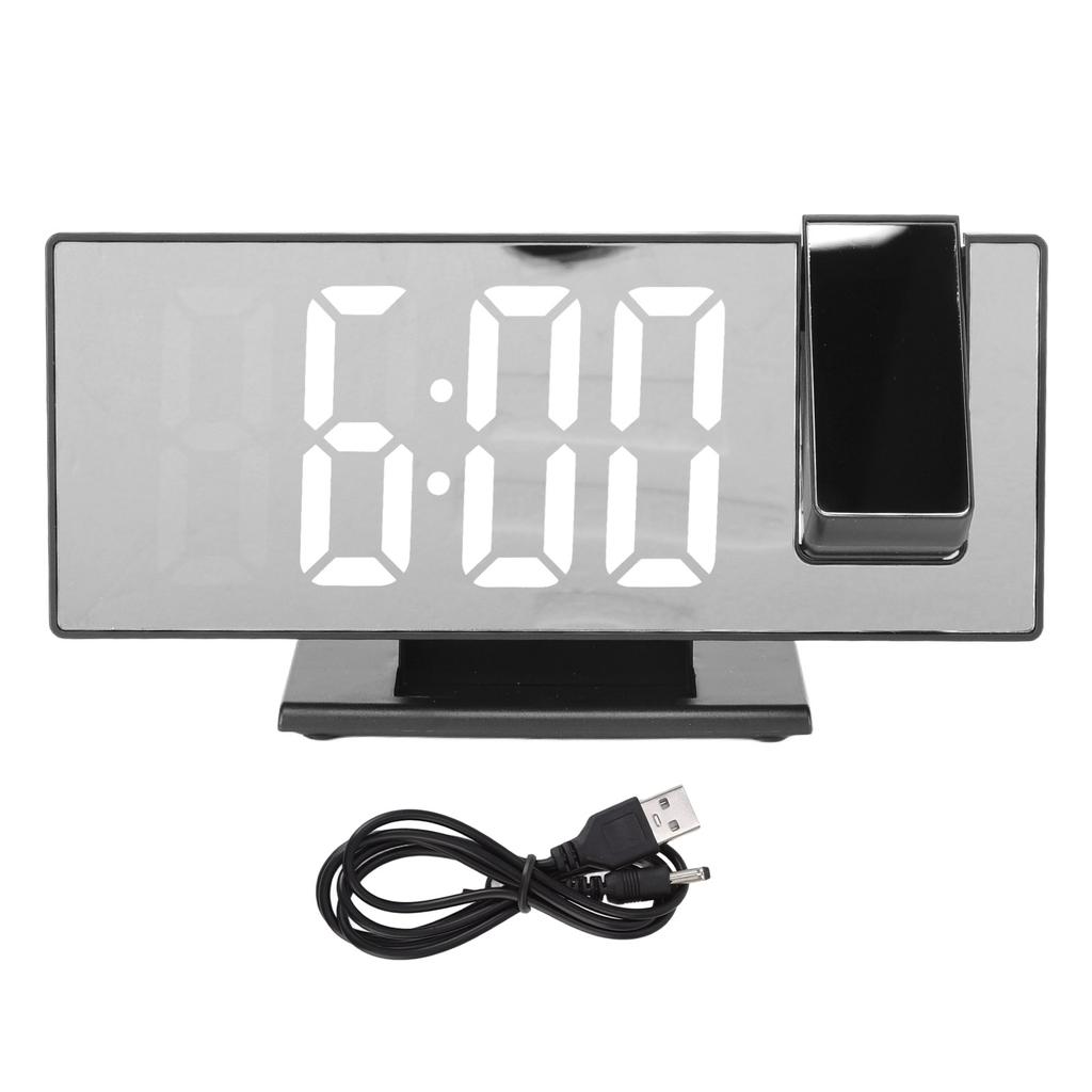 Projection Digital Alarm Clock Automatic Dimming LED Mirror Screen Electronic Clock for Bedroom