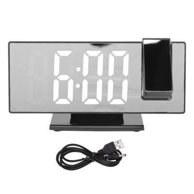 Projektions-Digitalwecker Automatische Dimmung LED-Spiegelbildschirm Elektronische Uhr für Schlafzimmer