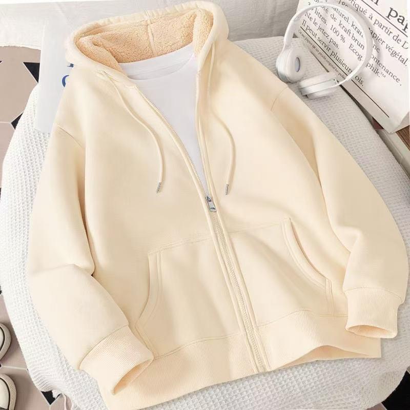 Men's Winter Lambswool Velvet Thickened Cardigan Hoodie - Casual and Trendy Loose Jacket