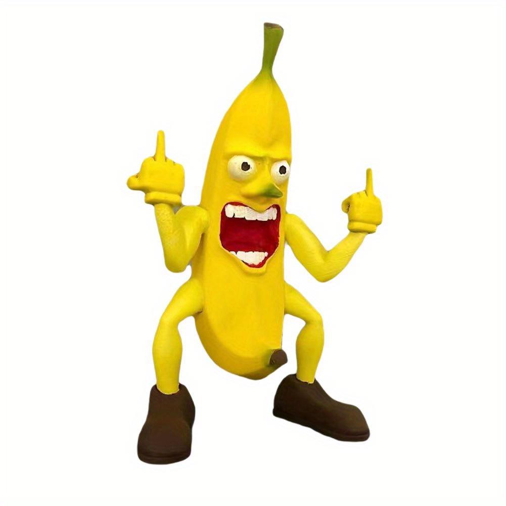 

1PC Banana Gnomes Sculptures Lawn Ornaments Decorations Middle Finger Banana Man Funny Gifts No Toxic Waterproof for Outdoor Garden