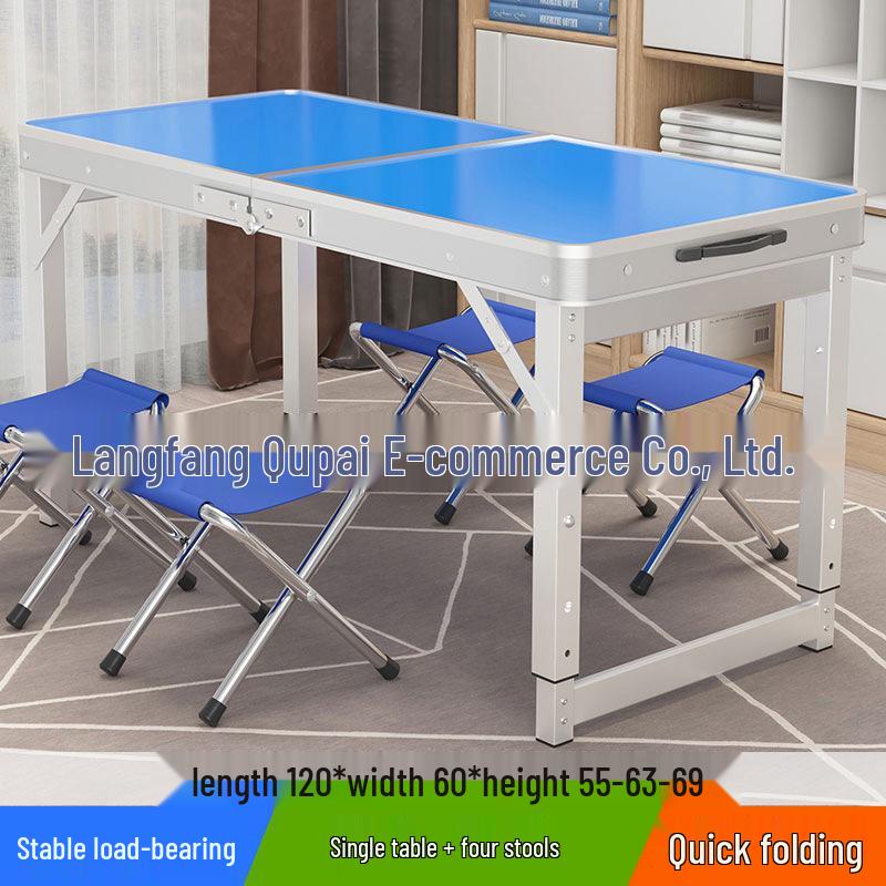 Portable Foldable Aluminum Camping Table and Chairs for Outdoor, Night Market, and Picnic Use