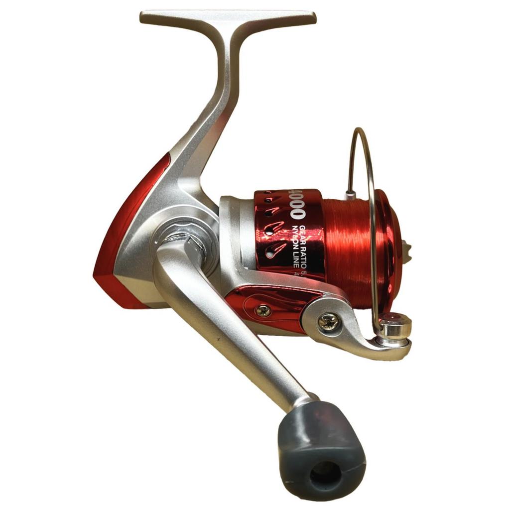 Riseway Basic Spin 4000 Spinning Reel with 4 Line Red - 130m,