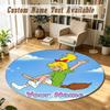 Round Rug Custom NameBibi Blocksberg Pattern Non Slip Carpet Home Floor Decor