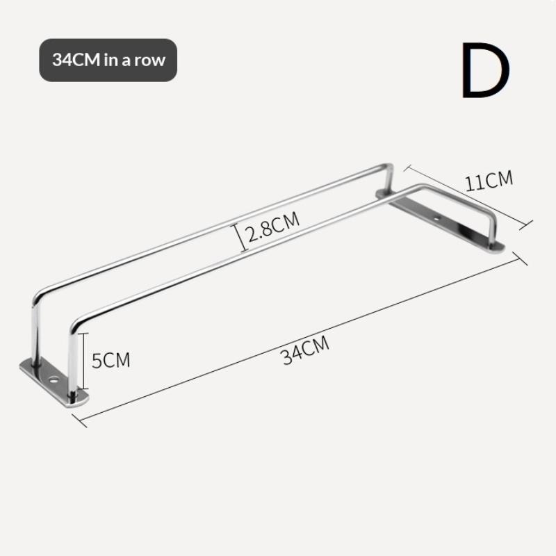 Carbon Steel Goblet Cup Hanger Easy Install Hanging Wine Glass Rack 27cm 34cm for Home Bar Kitchen Organization