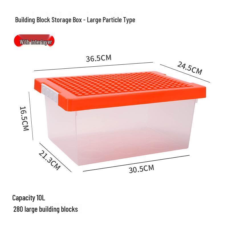 Lego Large Transparent Plastic Storage Box with Lid for Children's Toys & Organization