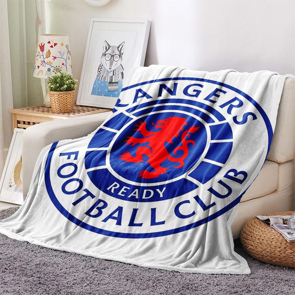 Rangers FC Printed Flannel Blanket, soft throw for bedroom sofa, washable, Christmas present, great gift.