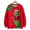 Ladies' Fashionable Casual Long Sleeved Christmas Cute Printed Round Neck Knitted Yarn