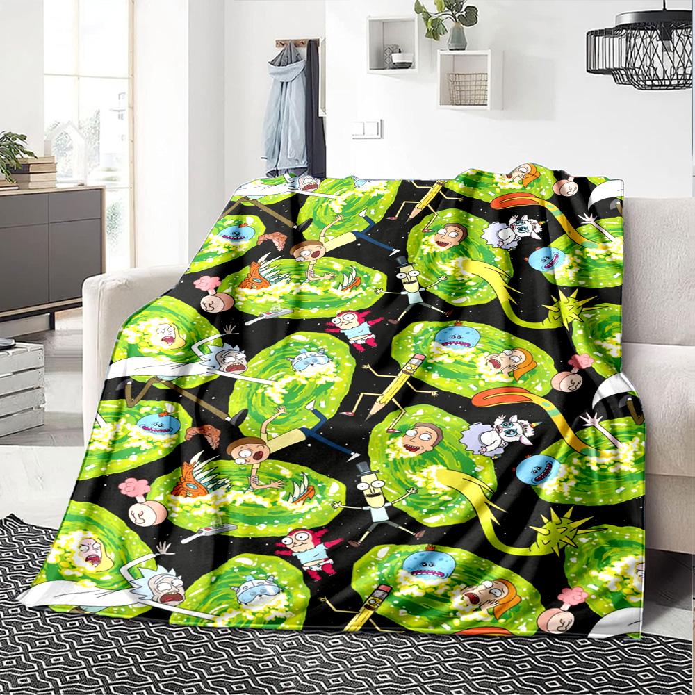 Alien Invasion Flannel Blanket Super Soft Warm Cozy Blanket For Sofa Bed Office Travel Allseason Home Decor Gift
