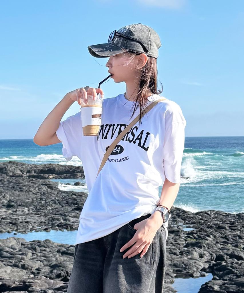 BLOND9 Crew Neck Oversized Universal Short Sleeve T-Shirt_White Black