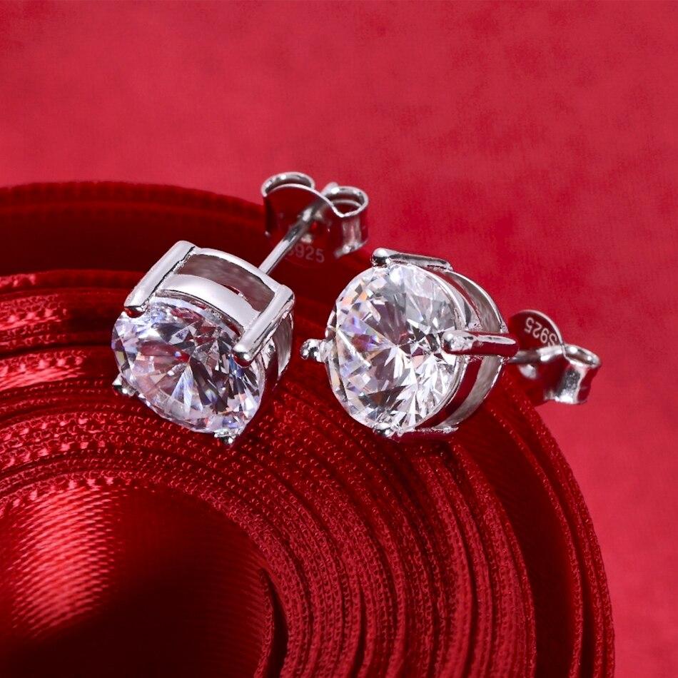 0.5-2 Carat 8.0mm D Color Moissanite 100%   Copper Stud Earrings For Women Top Quality Sparkling Wedding Jewelry