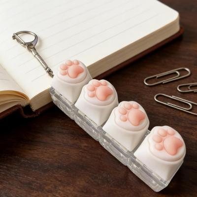 4Keys/9Keys Keyboard Key Toy Cat Paws Finger Button Stress Relief Toys Mechanical Keyboard Keycaps Keychain Office Stress Relief