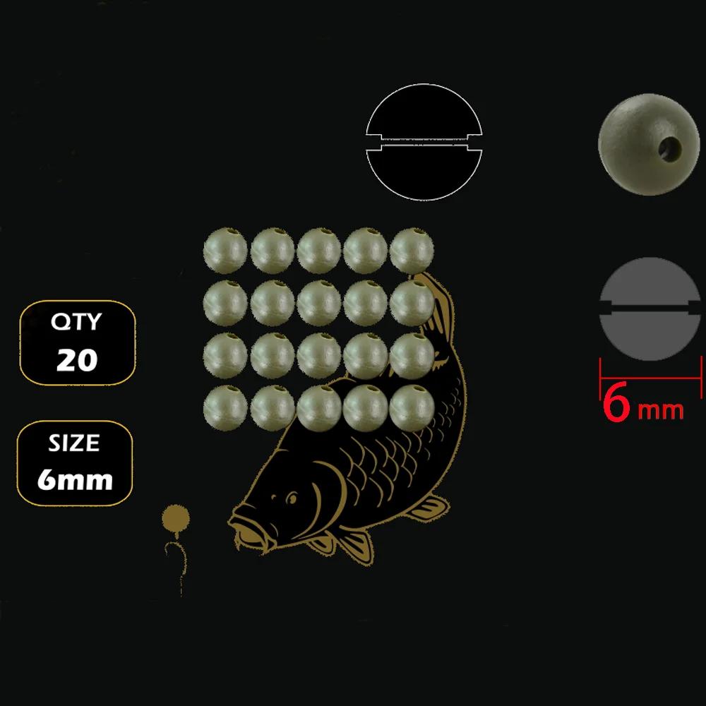 20pcs Carp Fishing Rubber Shock Beads, Terminal Material, Green Soft Platform