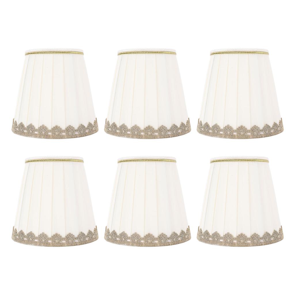 6 Stück Tischlampenschirm Clip On Modern Minimalistisch Universal Plissierter Stoff Lampenschirm Ersatz für Stehlampe