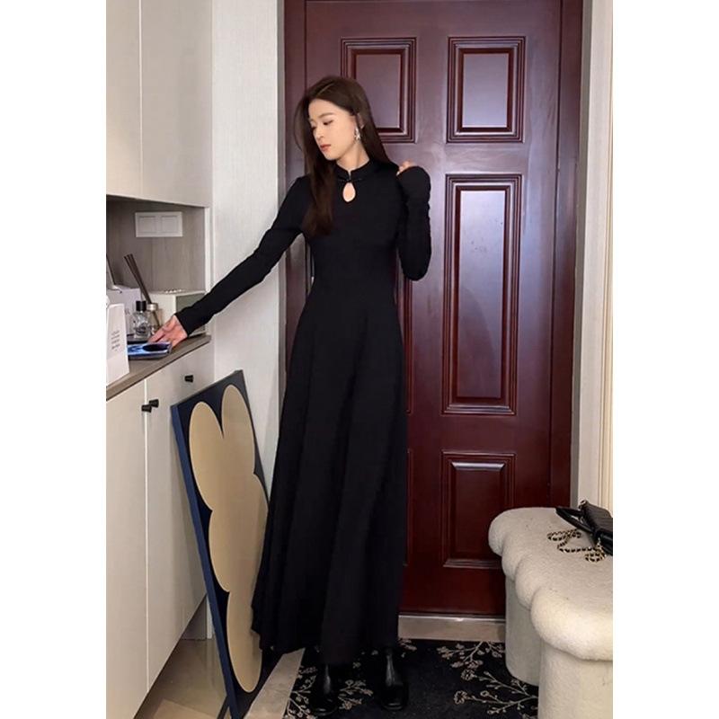 

Christmas senior gentle wind red dress women s autumn and winter slim and thin new Chinese festive banquet dress S