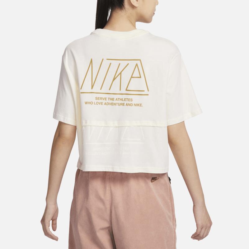 New Nike Women'ss Straight Fit Training T-Shirt White FQ7009-110