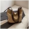 Large Capacity Casual New 2025 Summer Simple PU Texture Retro New Fashion Single Shoulder Tote Bag Women's Bag
