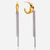 Design Sense Minimalist 18K Gold, Gold and Silver Color Matching Moon Twisted Tassel Earrings Earrings