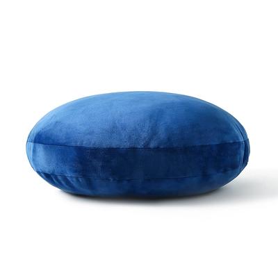 JEMA Marshmallow Kroppskudde, Mjuk och Len Rund Kudde, 60 cm Diameter, Marinblå