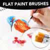 100/50pcs Black Nylon Hair Paint Brushes with Flat and Round Tip Acrylic, Suitable for Oil Painting, Craft Paint Brushes, Suitable for Acrylic