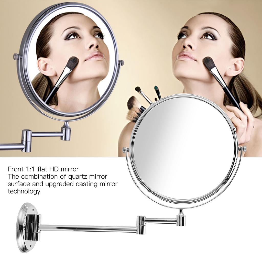 Wall Mounted Makeup Mirror Bathroom Stylish Electroplating Cosmetic Mirror Accessory