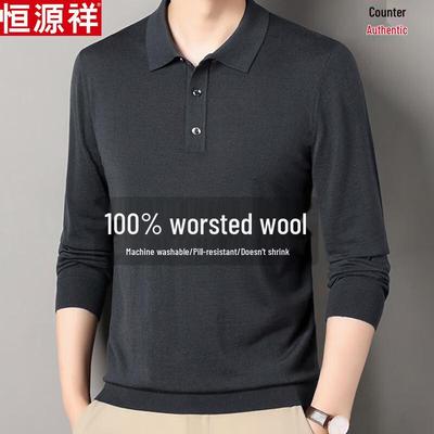 Men's 100% Merino Wool Polo Sweater