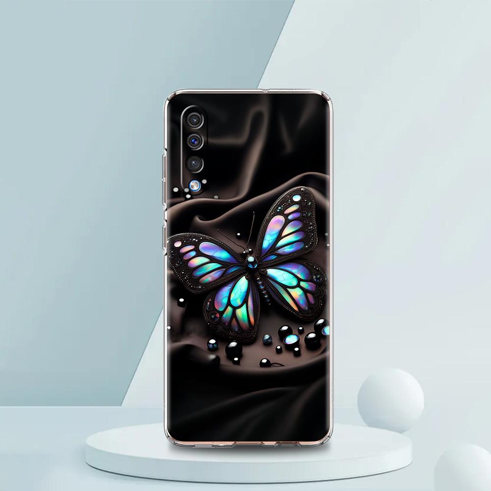 Luxury Butterfly Glitter Clear Transparent Phone Case for Samsung Galaxy A16 A14 A12 A22 A24 A42 A02 A03S A06 A20 A30 A40 Cover