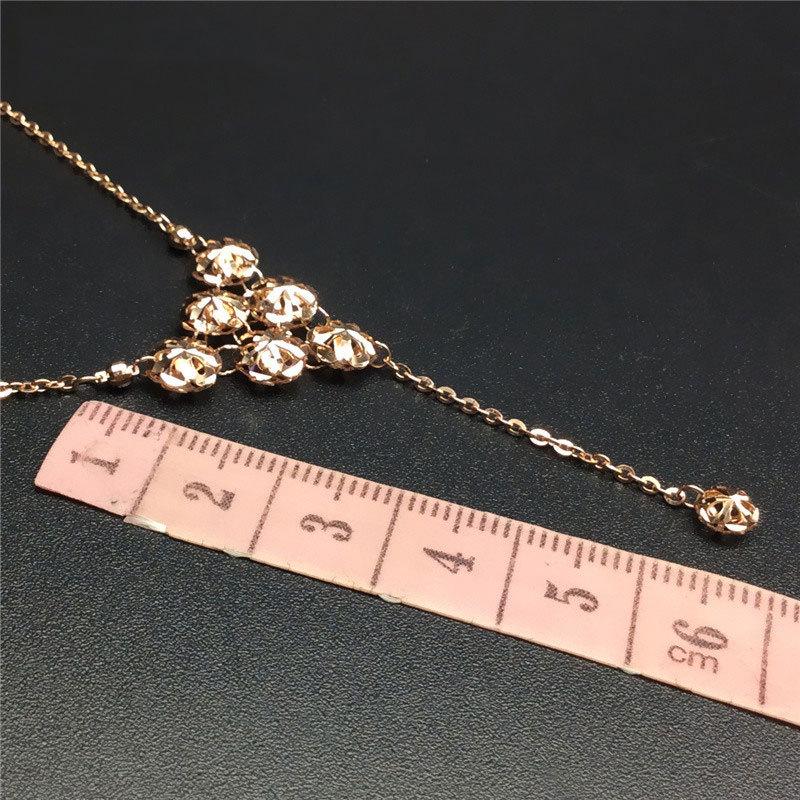 Purple Gold Fringed Sparkling Pendant Necklace Rose Gold Simple Colored Gold Necklace