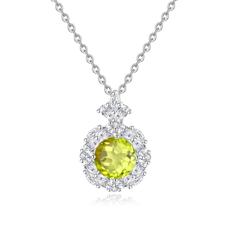 High Sense Fashion Light Luxury S925 Sterling Silver Necklace Women's Ice Flower Natural Topaz Pendant 2026