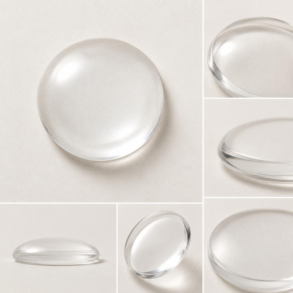 6xTime Gem Glass Patches Round Flat Crystal Cabochons for DIY Jewelry Making 35mm (5pcs/pack)