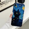 Case for Apple iPhone 17 Pro Max Air 11 15 Pro 7 8 16 12 XR XS MAX 13 14 Funda Phone Cover Rotating Starry Sky Cat