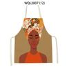 Cartoon African Woman Pattern Kitchen Sleeveless Aprons Home Cleaning Cooking Apron Baking Accessories Household Pinafores