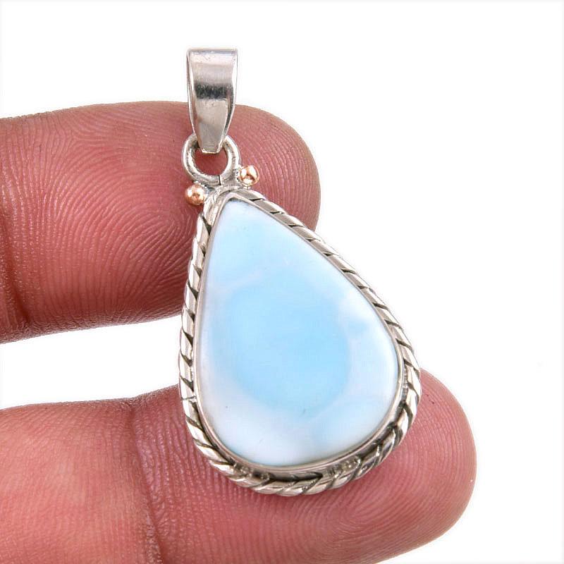 

Natural Republic Larimar Gemstone Handmade 925 Solid Silver Pendant 1.50 S6E96
