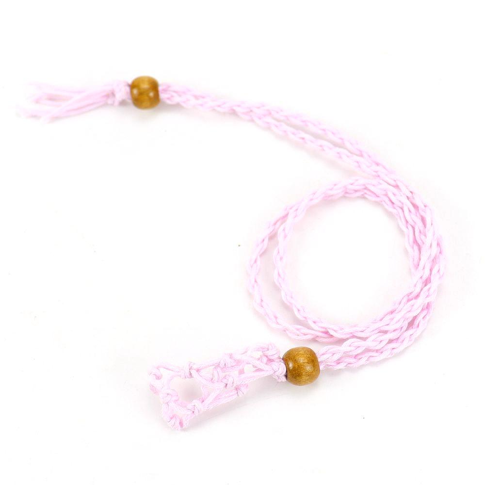 Natural Stone Mesh Pocket Woven Necklace Pendant Adjustable Telescopic Mesh Pocket Hand Woven Mesh Support N664