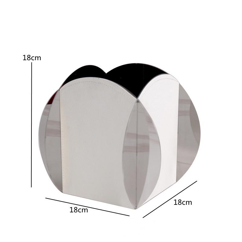 Luxury Geometric Stainless Steel Vase, Leather Art Metal Flower Vase, Living Room Desktop Flower Arrangement, Home Decoration