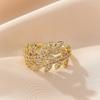 Small niche design, high-end leaf ring, women's simple and versatile daily fashion rings