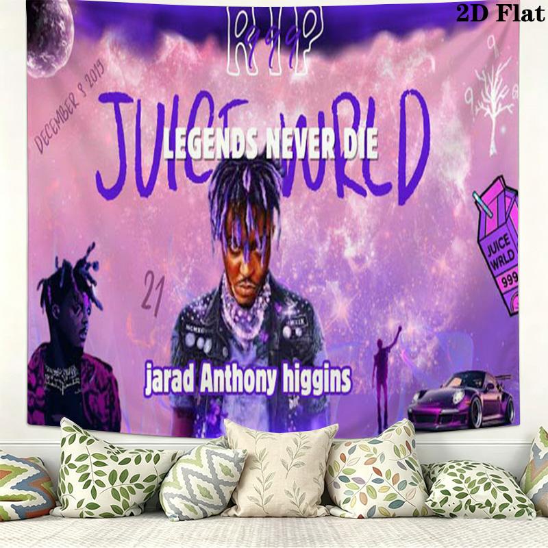 Juice Wrld Wall Tapestry Aesthetic Wall Hanging Printed Fabric Blanket Decorative Tapestries for Bedroom Living Room Home Decor