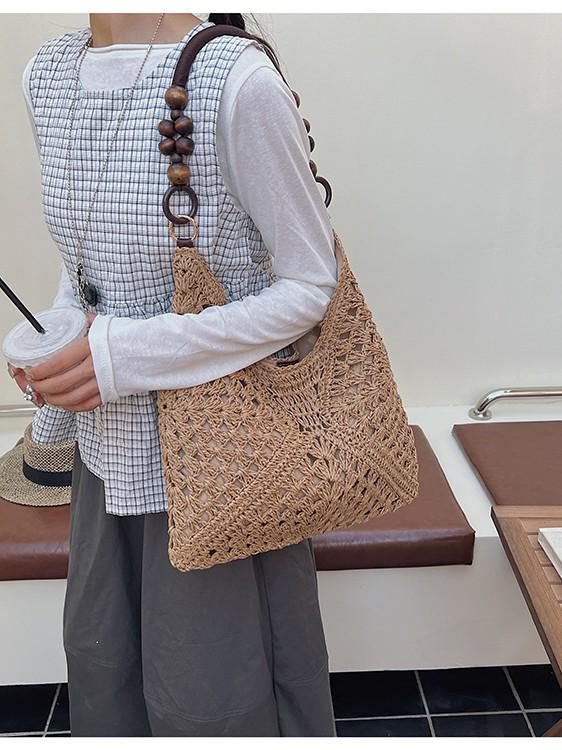 2026 Trendy Large Capacity Woven Tote Backpack - Summer Essential Student Shoulder Bag