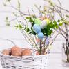 5pcs Artificial Branches With Easter Eggs Decorative Floral Stems For Floral Arrangement Decoration