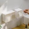 Cotton Swab Storage Box with Partitioned Layout Flip-Top Dust-Proof Design Compact Size Bathroom Organizer Cotton Pad Holder