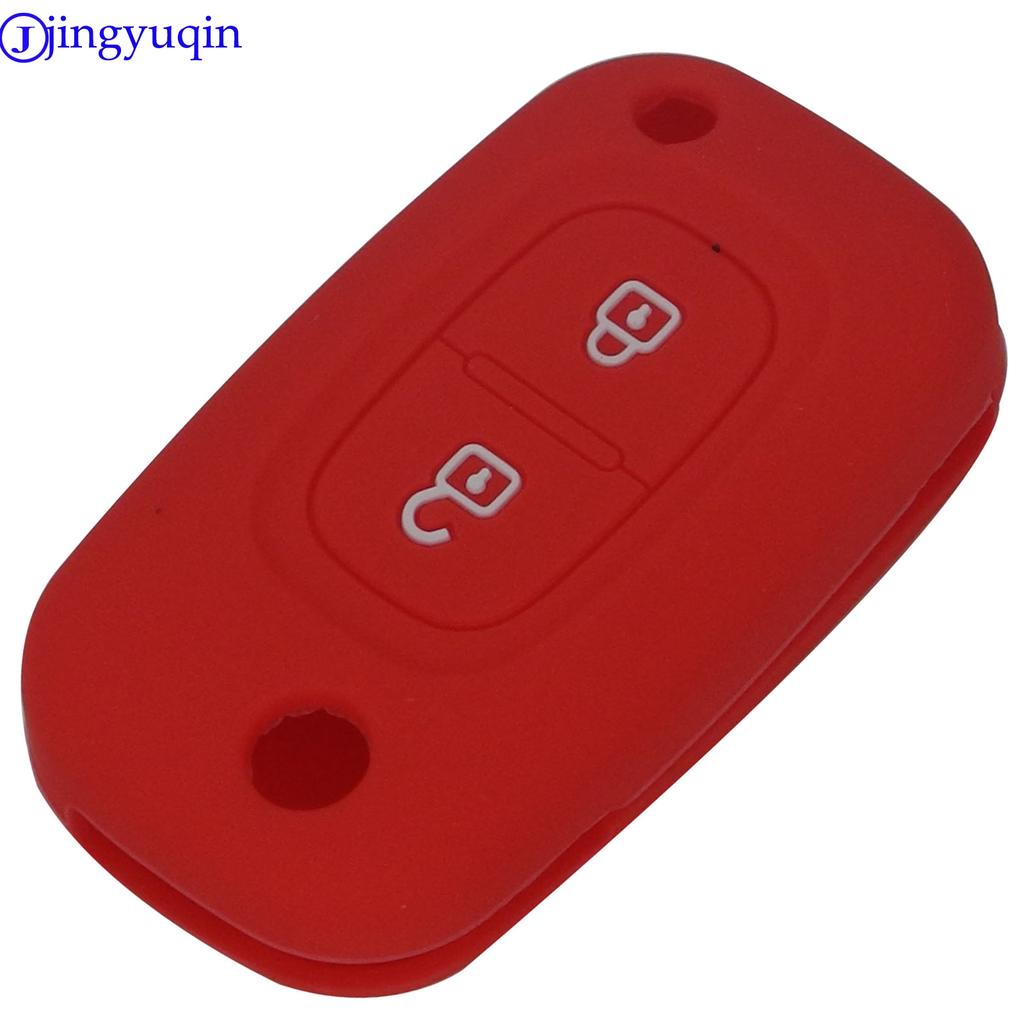 Jingyuqin 2 Buttons Remote Silicone Flip Folding Car Key Case Cover Proctored For Renault For Lada Modus Clio Megane Kangoo