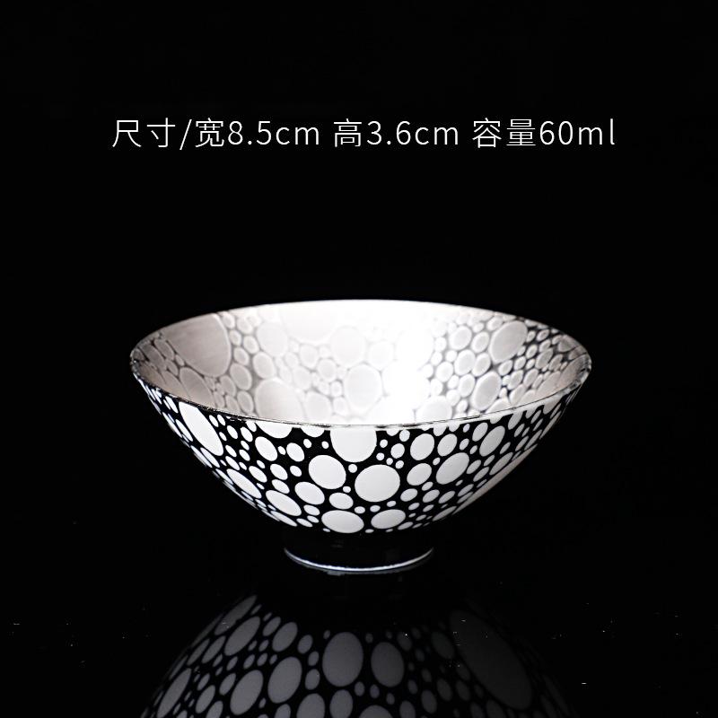 70ml Tazza Maestra Creativa in Argento Sterling 999 Tazze da Tè in Ceramica Piccolo Tazza da Tè da Ufficio Artigianale per la Casa Articoli per Bevande Kung Fu Cinese