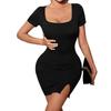 High Waist Temperature Comment Green Slim Sexy Dress