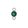 5 pcs/lot 5mm Birthstone Charms with 2 Holes Stainless Steel Crystal Pendant For Necklace Bracelet Making DIY Accessories