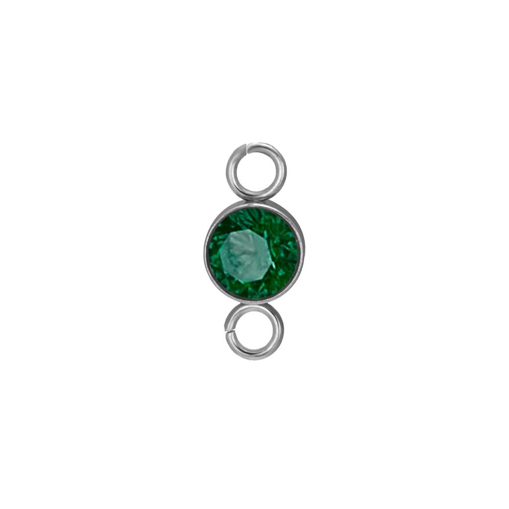 5 pcs/lot 5mm Birthstone Charms with 2 Holes Stainless Steel Crystal Pendant For Necklace Bracelet Making DIY Accessories