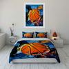 Basketball Abstrakte Kunst Set Mehrere Größen Kinder- und Schlafzimmer für Erwachsene Exquisites 3-teiliges Bettwäsche-Set, Geschenk